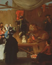 La jaula de los leones, vista en Venecia en el Carnaval de 1765
